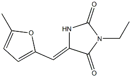 3-ethyl-5-[(5-methyl-2-furyl)methylene]-2,4-imidazolidinedione 化学構造式