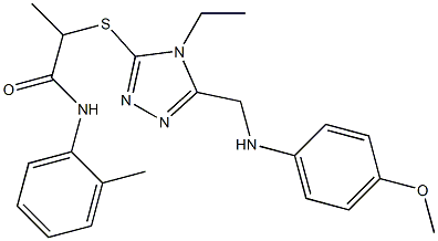  2-({4-ethyl-5-[(4-methoxyanilino)methyl]-4H-1,2,4-triazol-3-yl}sulfanyl)-N-(2-methylphenyl)propanamide