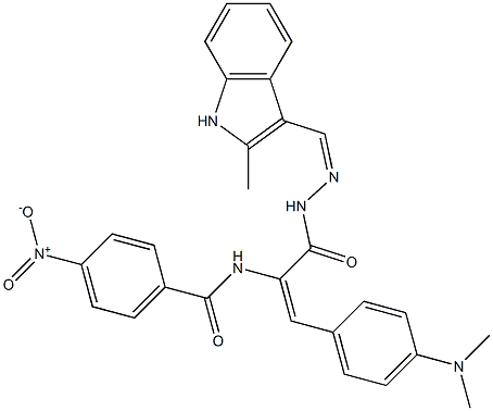 N-[2-[4-(dimethylamino)phenyl]-1-({2-[(2-methyl-1H-indol-3-yl)methylene]hydrazino}carbonyl)vinyl]-4-nitrobenzamide