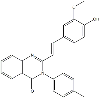 2-[2-(4-hydroxy-3-methoxyphenyl)vinyl]-3-(4-methylphenyl)-4(3H)-quinazolinone Struktur