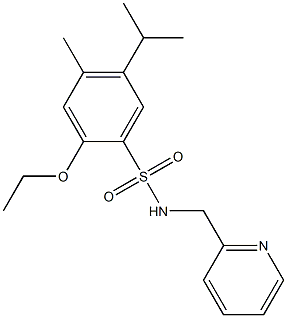 2-ethoxy-5-isopropyl-4-methyl-N-(2-pyridinylmethyl)benzenesulfonamide Struktur