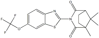 1,8,8-trimethyl-3-[6-(trifluoromethoxy)-1,3-benzothiazol-2-yl]-3-azabicyclo[3.2.1]octane-2,4-dione 结构式