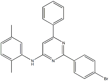 N-[2-(4-bromophenyl)-6-phenyl-4-pyrimidinyl]-N-(2,5-dimethylphenyl)amine Struktur