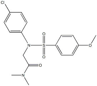 2-{4-chloro[(4-methoxyphenyl)sulfonyl]anilino}-N,N-dimethylacetamide,,结构式