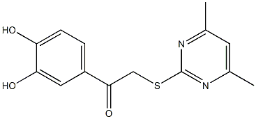 1-(3,4-dihydroxyphenyl)-2-[(4,6-dimethyl-2-pyrimidinyl)sulfanyl]ethanone,,结构式