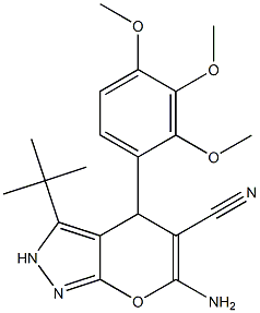 6-amino-3-(1,1-dimethylethyl)-4-[2,3,4-tris(methyloxy)phenyl]-2,4-dihydropyrano[2,3-c]pyrazole-5-carbonitrile|