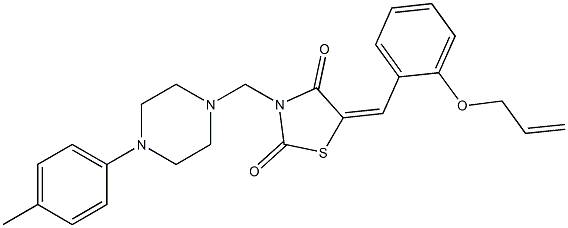 5-[2-(allyloxy)benzylidene]-3-{[4-(4-methylphenyl)-1-piperazinyl]methyl}-1,3-thiazolidine-2,4-dione,,结构式