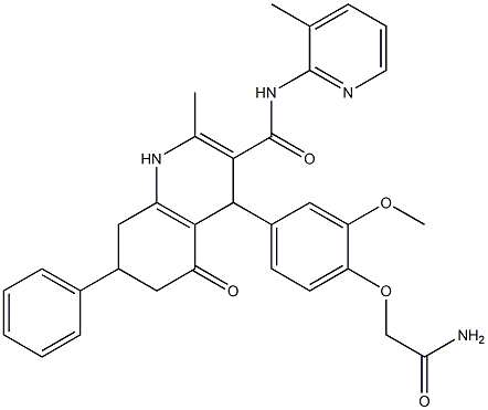 4-[4-(2-amino-2-oxoethoxy)-3-methoxyphenyl]-2-methyl-N-(3-methyl-2-pyridinyl)-5-oxo-7-phenyl-1,4,5,6,7,8-hexahydro-3-quinolinecarboxamide