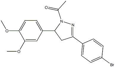 1-acetyl-3-(4-bromophenyl)-5-(3,4-dimethoxyphenyl)-4,5-dihydro-1H-pyrazole Structure