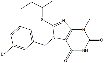 7-(3-bromobenzyl)-8-(sec-butylsulfanyl)-3-methyl-3,7-dihydro-1H-purine-2,6-dione Structure