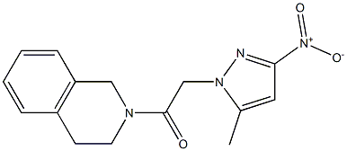 2-({3-nitro-5-methyl-1H-pyrazol-1-yl}acetyl)-1,2,3,4-tetrahydroisoquinoline Structure