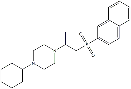 2-(4-cyclohexyl-1-piperazinyl)propyl 2-naphthyl sulfone,,结构式