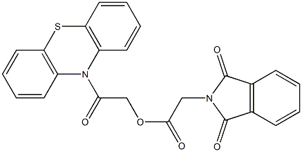 2-oxo-2-(10H-phenothiazin-10-yl)ethyl (1,3-dioxo-1,3-dihydro-2H-isoindol-2-yl)acetate 化学構造式