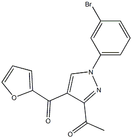 1-[1-(3-bromophenyl)-4-(2-furoyl)-1H-pyrazol-3-yl]ethanone Structure