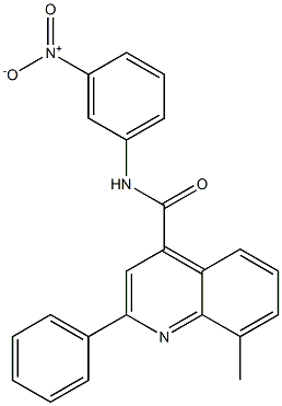 N-{3-nitrophenyl}-8-methyl-2-phenylquinoline-4-carboxamide Structure