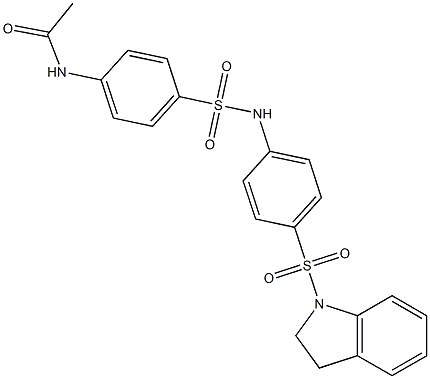 N-(4-{[4-(2,3-dihydro-1H-indol-1-ylsulfonyl)anilino]sulfonyl}phenyl)acetamide Struktur