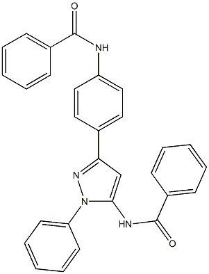 N-{3-[4-(benzoylamino)phenyl]-1-phenyl-1H-pyrazol-5-yl}benzamide Struktur