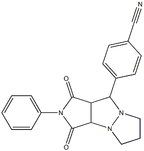 4-(1,3-dioxo-2-phenyloctahydro-5H-pyrazolo[1,2-a]pyrrolo[3,4-c]pyrazol-9-yl)benzonitrile Structure