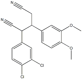 2-(3,4-dichlorophenyl)-3-(3,4-dimethoxyphenyl)pentanedinitrile Struktur