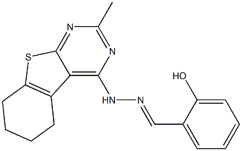2-hydroxybenzaldehyde (2-methyl-5,6,7,8-tetrahydro[1]benzothieno[2,3-d]pyrimidin-4-yl)hydrazone Struktur