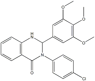 3-(4-chlorophenyl)-2-[3,4,5-tris(methyloxy)phenyl]-2,3-dihydroquinazolin-4(1H)-one 化学構造式