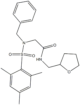 2-[benzyl(mesitylsulfonyl)amino]-N-(tetrahydro-2-furanylmethyl)acetamide