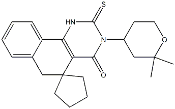 3-(2,2-dimethyltetrahydro-2H-pyran-4-yl)-2-thioxo-2,3,5,6-tetrahydrospiro(benzo[h]quinazoline-5,1'-cyclopentane)-4(1H)-one Structure