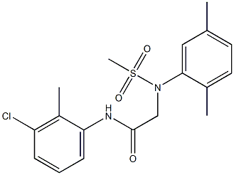 N-(3-chloro-2-methylphenyl)-2-[2,5-dimethyl(methylsulfonyl)anilino]acetamide 化学構造式