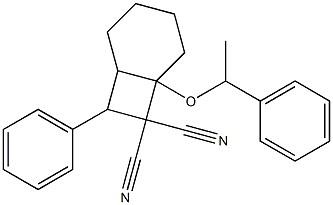 8-phenyl-6-(1-phenylethoxy)bicyclo[4.2.0]octane-7,7-dicarbonitrile Structure