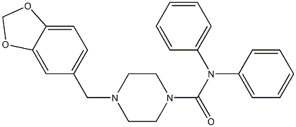 4-(1,3-benzodioxol-5-ylmethyl)-N,N-diphenylpiperazine-1-carboxamide Structure