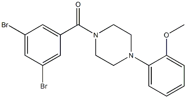 1-(3,5-dibromobenzoyl)-4-(2-methoxyphenyl)piperazine 化学構造式