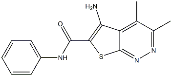 5-amino-3,4-dimethyl-N-phenylthieno[2,3-c]pyridazine-6-carboxamide,,结构式