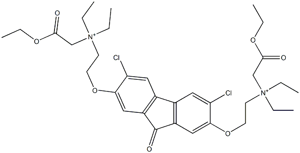 N-{2-[(3,6-dichloro-7-{2-[(2-ethoxy-2-oxoethyl)(diethyl)ammonio]ethoxy}-9-oxo-9H-fluoren-2-yl)oxy]ethyl}-2-ethoxy-N,N-diethyl-2-oxoethanaminium,,结构式