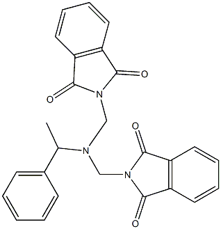 2-{[[(1,3-dioxo-1,3-dihydro-2H-isoindol-2-yl)methyl](1-phenylethyl)amino]methyl}-1H-isoindole-1,3(2H)-dione Struktur