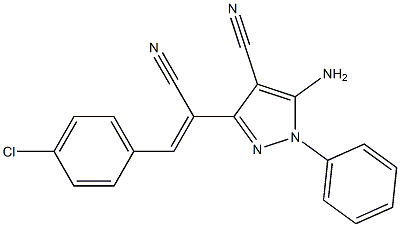 5-amino-3-[2-(4-chlorophenyl)-1-cyanovinyl]-1-phenyl-1H-pyrazole-4-carbonitrile Structure