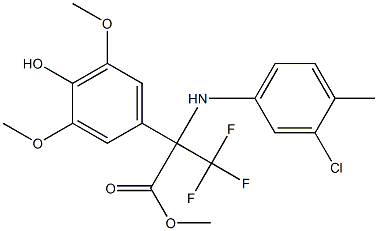 methyl 2-(3-chloro-4-methylanilino)-3,3,3-trifluoro-2-(4-hydroxy-3,5-dimethoxyphenyl)propanoate,,结构式