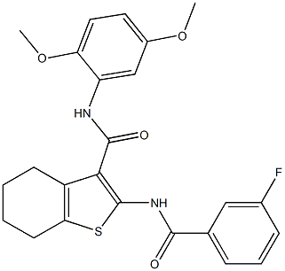 N-(2,5-dimethoxyphenyl)-2-[(3-fluorobenzoyl)amino]-4,5,6,7-tetrahydro-1-benzothiophene-3-carboxamide Structure