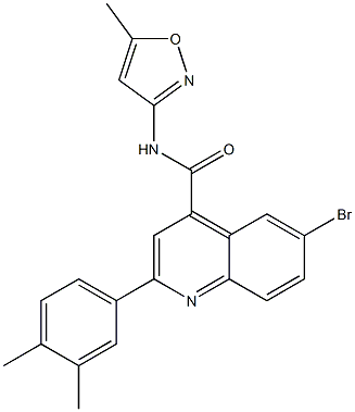 6-bromo-2-(3,4-dimethylphenyl)-N-(5-methyl-3-isoxazolyl)-4-quinolinecarboxamide Structure