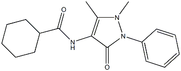 N-(1,5-dimethyl-3-oxo-2-phenyl-2,3-dihydro-1H-pyrazol-4-yl)cyclohexanecarboxamide,,结构式
