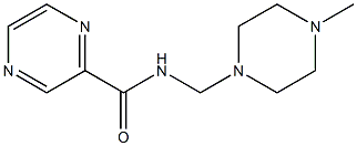 N-[(4-methyl-1-piperazinyl)methyl]-2-pyrazinecarboxamide,,结构式