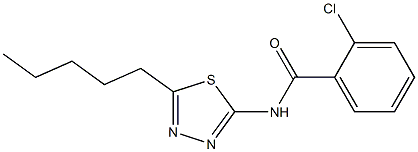 2-chloro-N-(5-pentyl-1,3,4-thiadiazol-2-yl)benzamide,,结构式