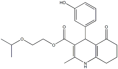 2-isopropoxyethyl 4-(3-hydroxyphenyl)-2-methyl-5-oxo-1,4,5,6,7,8-hexahydro-3-quinolinecarboxylate|