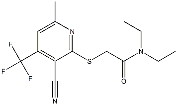 2-{[3-cyano-6-methyl-4-(trifluoromethyl)-2-pyridinyl]sulfanyl}-N,N-diethylacetamide