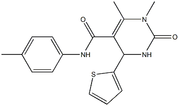 1,6-dimethyl-N-(4-methylphenyl)-2-oxo-4-(2-thienyl)-1,2,3,4-tetrahydro-5-pyrimidinecarboxamide