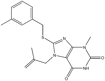 3-methyl-8-[(3-methylbenzyl)sulfanyl]-7-(2-methyl-2-propenyl)-3,7-dihydro-1H-purine-2,6-dione Structure