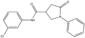 N-(3-chlorophenyl)-5-oxo-1-phenyl-3-pyrrolidinecarboxamide,,结构式