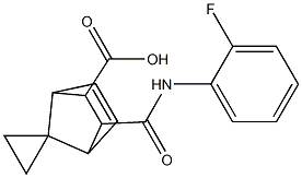 3-[(2-fluoroanilino)carbonyl]spiro[bicyclo[2.2.1]hept[5]ene-7,1'-cyclopropane]-2-carboxylic acid Structure