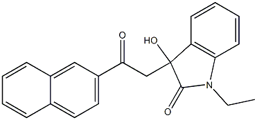 1-ethyl-3-hydroxy-3-[2-(2-naphthyl)-2-oxoethyl]-1,3-dihydro-2H-indol-2-one,,结构式