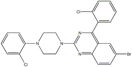 6-bromo-4-(2-chlorophenyl)-2-[4-(2-chlorophenyl)-1-piperazinyl]quinazoline Structure