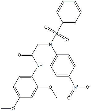 N-(2,4-dimethoxyphenyl)-2-[4-nitro(phenylsulfonyl)anilino]acetamide Struktur